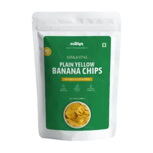 Classic yellow banana chips made from premium raw bananas by Salteen Foods.