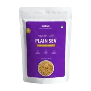 Plain sev made from gram flour with mild seasoning by Salteen Foods.