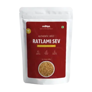 Spicy Ratlami Sev made with traditional spices by Salteen Foods.