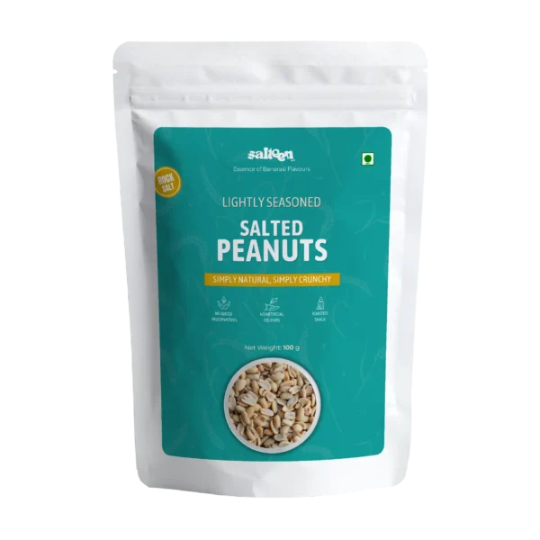 Salted peanuts by Salteen Foods made from premium quality groundnuts, lightly roasted and seasoned with rock salt.