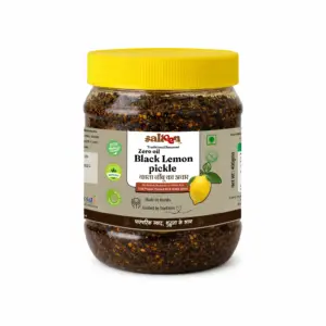Traditional Banarasi dry black lemon pickle made from sun-dried kala nimbu