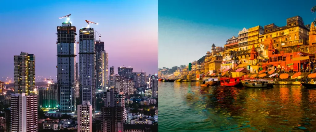 Two cities Mumbai and Varanasi representing Salteen Roots and Wings model