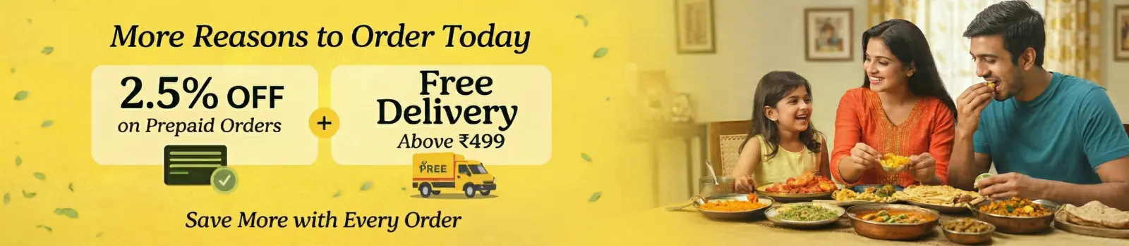 2.5% Discount on Prepaid Orders